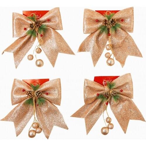 Large Christmas bow Cute Bowknot Hand Christmas Tree Decoration Top Bow