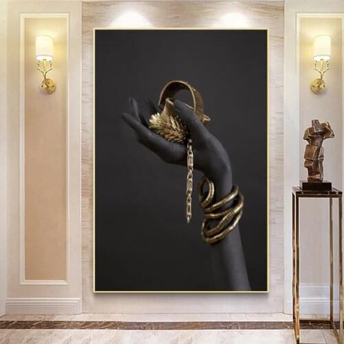 Black Hands Holding Bracelet Canvas Art Posters And Prints African Art Canvas Paintings On the Wall Art Pictures For Room Decor