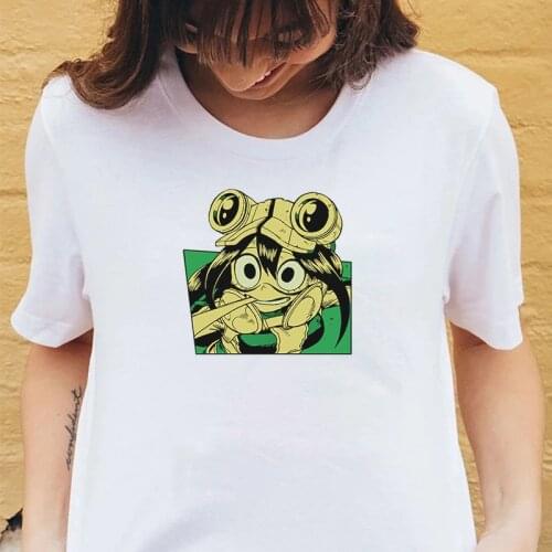 Japanese Boku No Hero Academia Anime Print Tshirt Short Sleeve Harajuku Cartoon Graphic Women Casual Clothes Camisetas