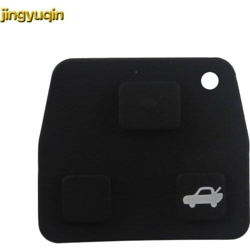 Jingyuqin 20pieecs/lot for Toyota remote key pad silicone rubber pad 3 Buttons Car Remote Entry Key Fob Black Rubber Pad