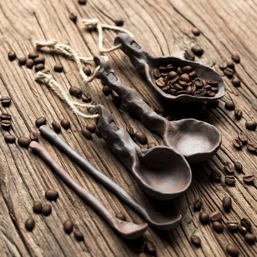 Creativity Coffee Tea Spoons Hand-made Ceramics Retro Teaspoon Seasoning Sugar Jam Large Long Handle Mixing Spoon