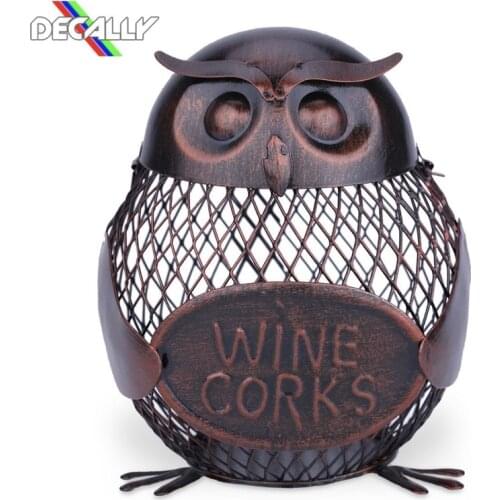 Tooarts Piggy Bank Owl Figurine Money Box Saving Box Box Metal Coin Home Decoration Crafts Gift for Coins New Year Decorations