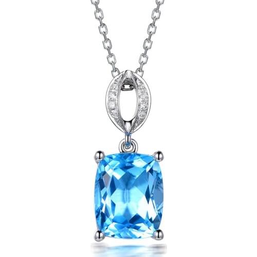 MENGYI Hot Sale Simplicity Female Blue Square Crystal Pendant Necklace Necklaces For Women Vintage Wedding Jewelry