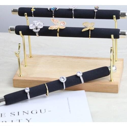 Luxruy 1 Layer Ring Jewelry Organizer Simple Watches Bracelets Jewelry Storage Display Stand Detachable Microfiber Wholesale