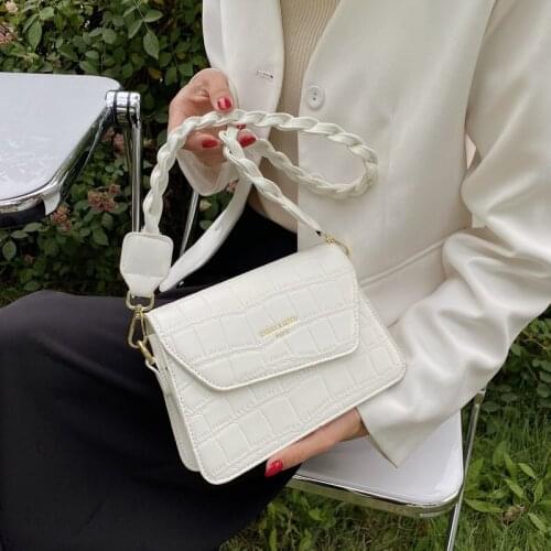 Small Womens Summer 2021 Fashion Crocodile Pattern Shoulder Underarm Bag Western Style Messenger Bag hand tote