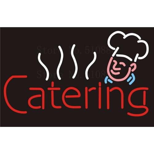 Custom NEON Sign Board Catering Chef Glass Tube Party Bar Club Pub Display Store Shop Light Signboard Signage Signs 17*14"