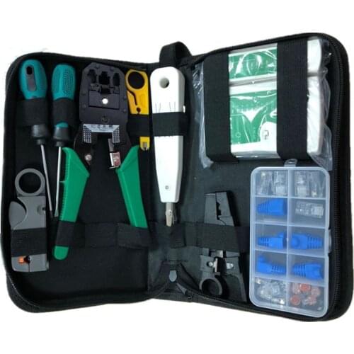 14Pcs RJ45 Cable Tester RJ45 RJ11 RJ12 Network Repair Tool Kit Cat5 Network LAN RJ45 Crimper Crimping Pliers Tool Drop Shipping