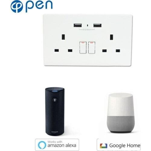 WIFI remote control wall socket UK standard Smart Life (Tuya) compatible with Alexa and Google home for Smart home