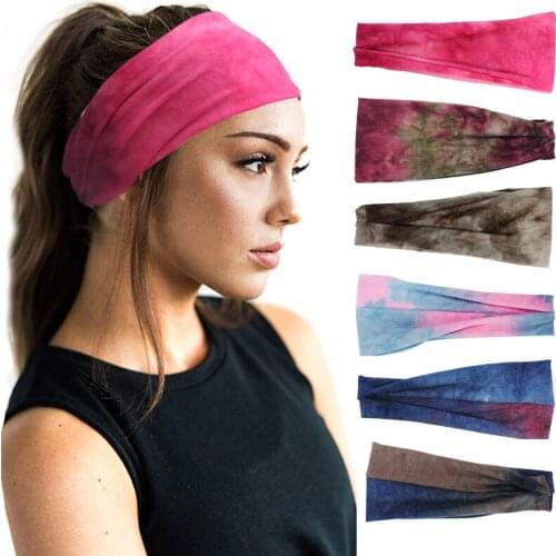 Tie Dye Cycling Yoga Sport Sweat Headband Men Sweatband For Men Women Yoga Hair Bands Head Sweat Bands Sports Safety