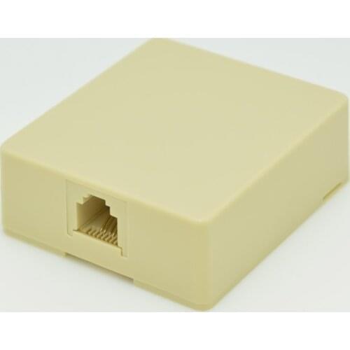 Lot of 10pcs 1-port Desktop telephone junction box Terminal wiring CAT3 extension cable adapter 6P4C RJ11 connector