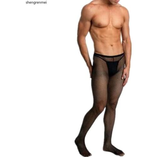 Shengrenmei 2020 New Mens Mesh Pantyhose Sexy Fishnet Tights Male Porno Stockings Exotic Men Gay Mens Pantyhose Dropshipping