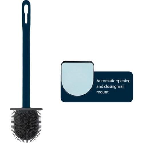 Silicone Brush Toilet Holder Creative Cleaning Brush Set Toilet Brush Holder Set Clean Tool Durable Bathroom Long Handle Brush