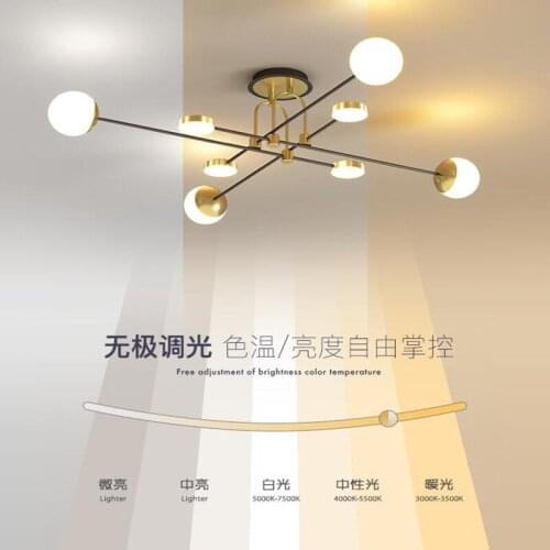 Modern LED Suspension Ceiling Lamp Decoration for Living Room Kitchen Bedroom Black Gold Frame Hanging Chandelier Indoor Fixture