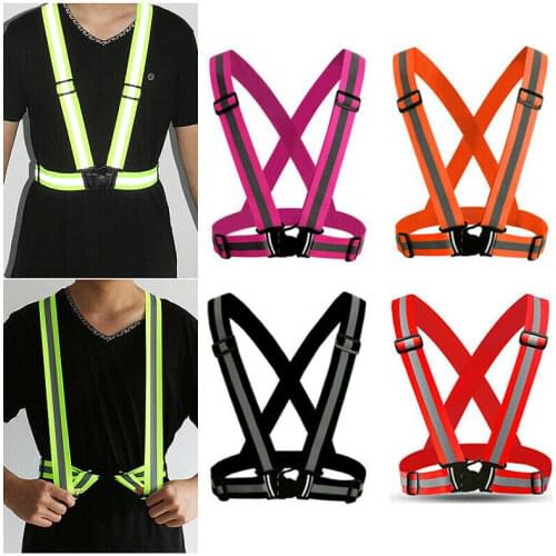 Reflective Adjustable Safety Security Belt Visibility Vest Gear Stripes Jackets