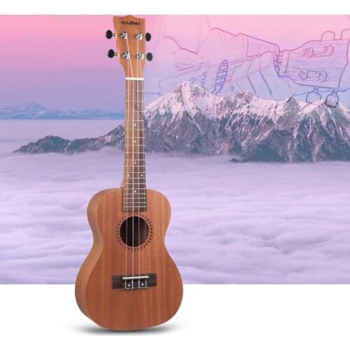 NAOMI Concert 23" Ukulele Sapele Mahogany Acoustic Ukulele Student/Beginner Ukulele 4 Nylon Strings Musical Instrument