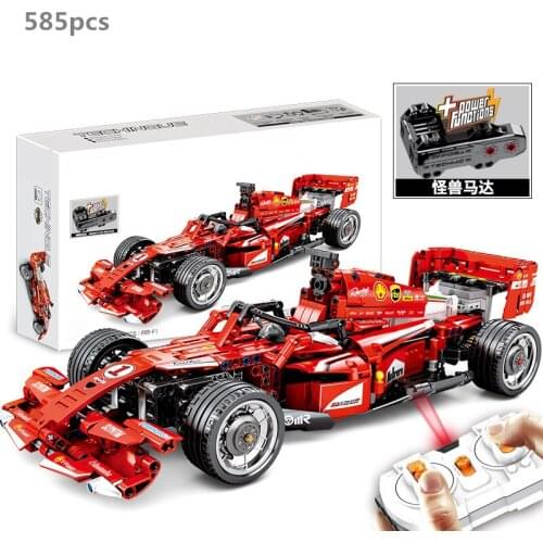 High-Tech Electric RC Remote Control Sports Car Building Blocks MOC Model Kit F1 Supercar Toys For Kids Compatible With Bricks