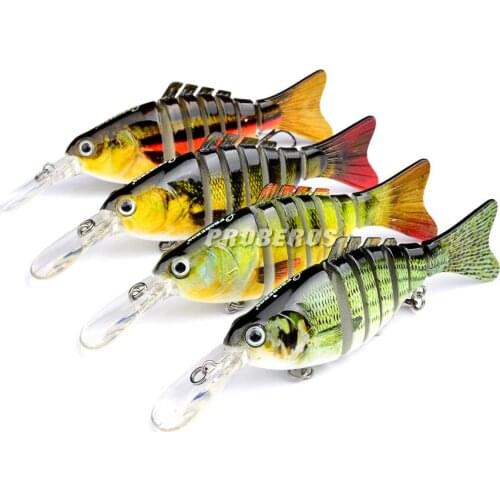 1pc New 7 Sections Fishing Lure 11.2cm/14g carp fishing Swimbait Fishing bait 6# Hook Fishing Tackle free shipping