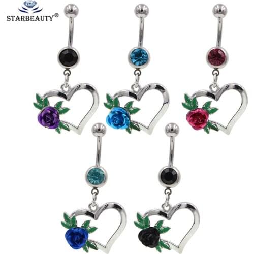 1PC 14G Bling Navel Piercings Belly Button Piercing Dangle Earring Belly Piercing Body Jewelry Stainless Steel Piercings Ombligo