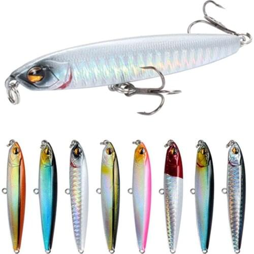 1 Pcs Topwater Floating Pencil Fishing Lure 75mm 16.3g Sub Surface Dying Fish Lures Artificial Hard Bait Pesca Fishing Tackle