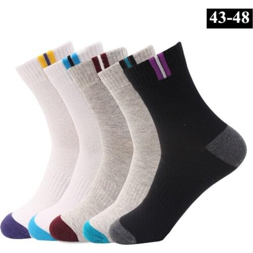 DOIAESKV 10Pcs PLus Size Cotton Men Socks Business Durable Stitching Fashion Causal Sock Male Boy Stretchy Meias Sock EU 43-48
