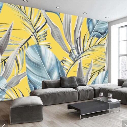 3D Banana Leaves Plant Leaf Print Wallpaper Mural for Bedroom Papel Pintado Rollo Papel Decorativo Pared 3d Home Decor European