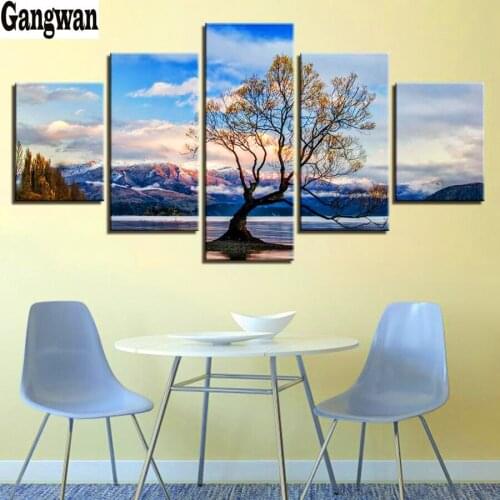 5 pcs,full Square round diamond 5D DIY Diamond Painting big tree Sunset diamond Embroidery Cross Stitch Rhinestones pictures