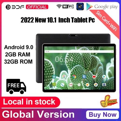 BDF 2021 Global Version 10 Inch Tablet Pc 2GB RAM 32GB ROM 1280*800 IPS Dual SIM Cards 3G Call Tab WiFi Android 9.0 Tablet 10.1