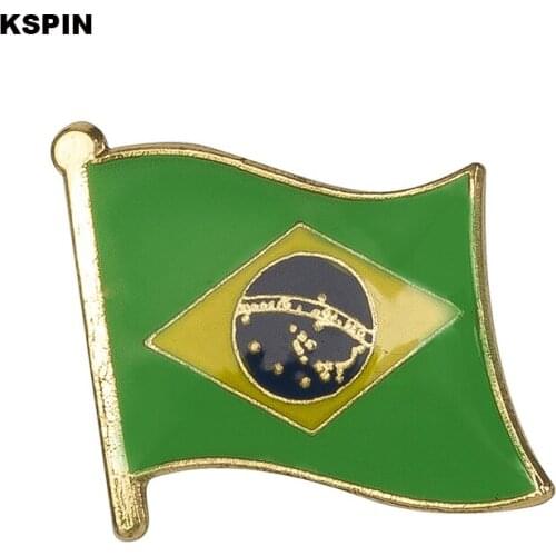 Brazil flag pin lapel pin badge 10pcs a lot Brooch Icons KS-0023