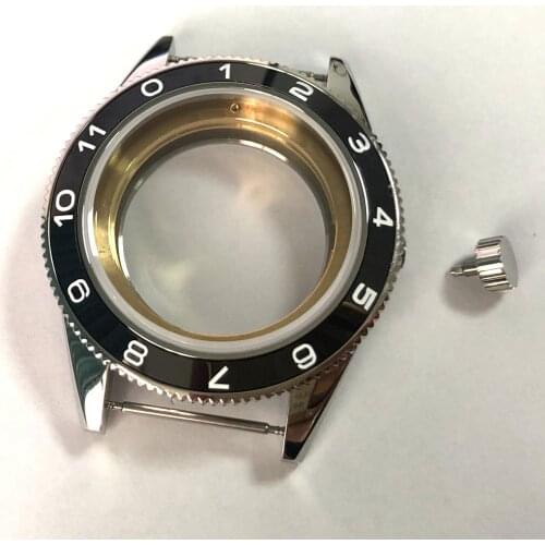 New arrival luxury corgeut brand 41mm Watch Case Black Ceramic Bezel Fit Miyota 8205/8215,ETA 2836 DG 2813 Wristwatch