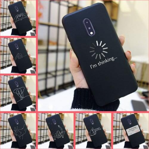 Phone Case For OnePlus 3 3T 5 5T 6 6T 7 7 Pro Couple Heart Black Silicone Back Cover For One Plus 7 7 Pro 6 6T 5 5T 3 3T Case