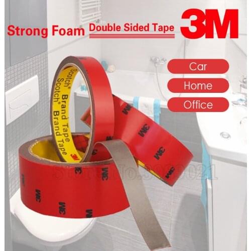 1 Roll 10mm x 3m 3M Tape Automotive Auto Truck Car Acrylic Foam Double Sided Attachment Strong Adhesive Tape Free Shipping
