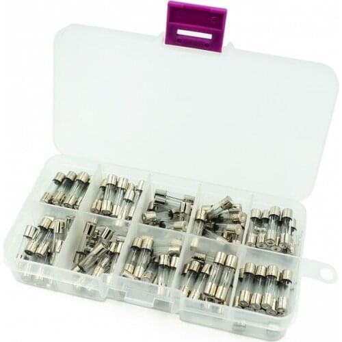 100Pcs/Set 5x20mm Quick Blow Glass Tube Fuse Assorted Kits,Fast-blow Glass Fuses 0.2A 0.5A 1A 2A 3A 5A 8A 10A 15A 20A