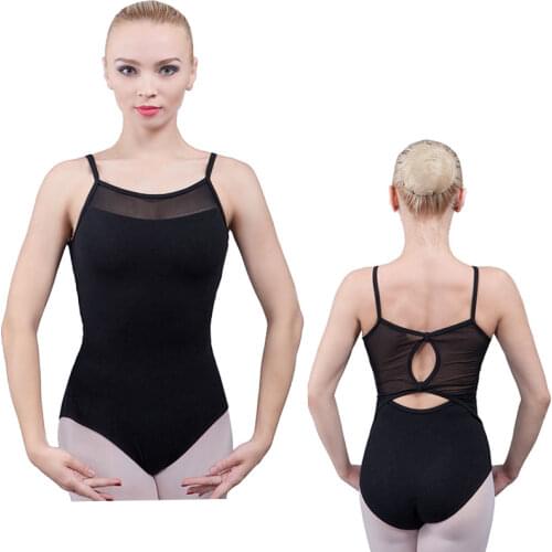 TINY DANCE Camisole Low Back Cotton Lycra and Confortable Mesh Leotard with Twin Bow Back 01D0056