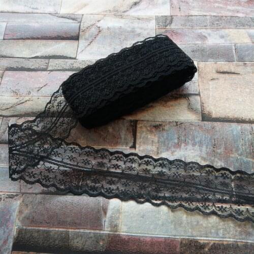 New 10 yards 45mm black net embroidery lace ribbon lace Bilateral DIY jewelry, clothing, wedding, floral accessories
