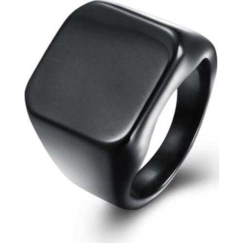 2017 new top quality, fashion jewelry, titanium steel ring black mens ring