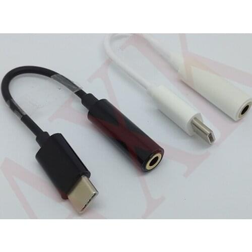 New USB c USB 3.1 Type-C Male To 3.5mm Audio Speakder Female Adapter for phone White black