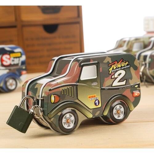 Wholesale Camouflage Color Metal Money Box With Lock Coin Box Piggy Bank Home Decoration Craft Kids Toy Birthday Gift Ornament