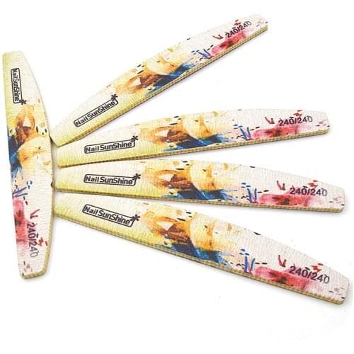 10pcs/lot Half Moon Type Nail Files Block Buffer Pedicure Manicure Gel Polisher Nail Polish Files Tools 240/240 Nails Tools