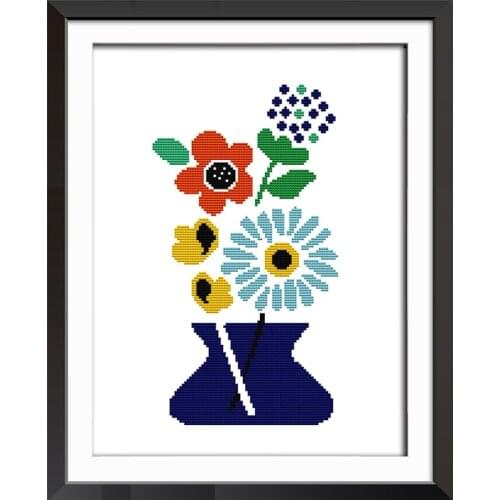 Needlework DIY 14CT 11CT DMC Cross stitch Sets For Embroidery kits Vase Patterns Counted Cross-Stitching Home Decoration