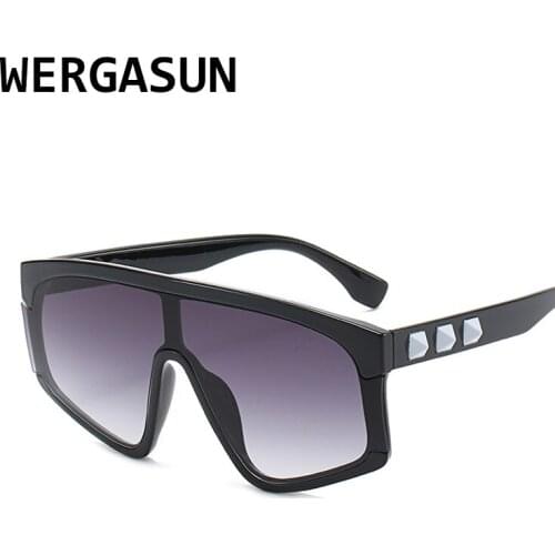 WERGASUN Fashion Oversized Sunglasses Women Men Vintage Sunglasses Luxury Brand Eyewear UV400 Shades oculos de sol