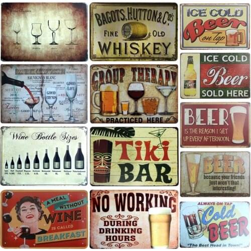 [SQ-DGLZ]Vintage BEER Tin Sign Bar Wall Decor Club Metal Crafts Home Decor Painting Plaques Art Poster