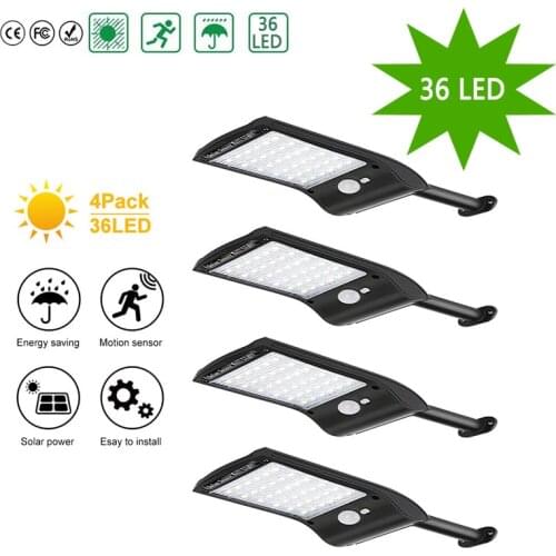 36 LED Solar Light Outdoor Super Bright Solar Lamp 280LM Motion Sensor Security Lights Wireless Waterproof Flexible Wall Lights