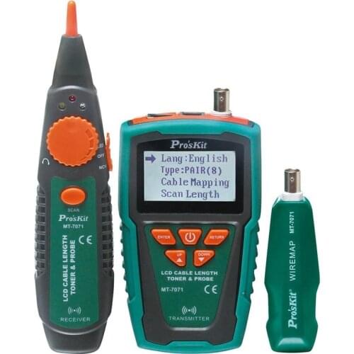 Proskit MT-7071 network cable line tester line finder LCD audio cable length line checker line patrol instrument