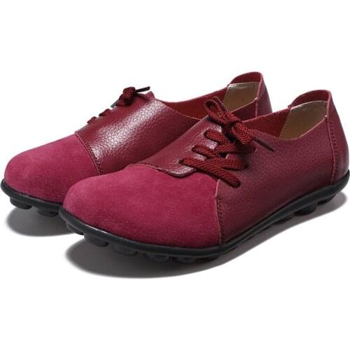 2021 New Genuine Leather Pumps Large Size 44 Casual Fashion Sports All-Matching European and American Womens Shoes