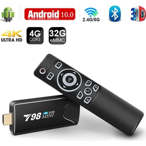 Mini Tv Stick Box TV Android 10 4K 4G 32G Android Tv Box 2.4G 5.8G Dual Wifi Smart Tv Box Media Player TV Receiver Set Top Box