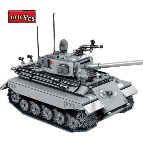 WW2 Military Series World War II Army Tiger King Tank Weapon Accessories MOC Model Building Blocks Bricks Toys Gifts