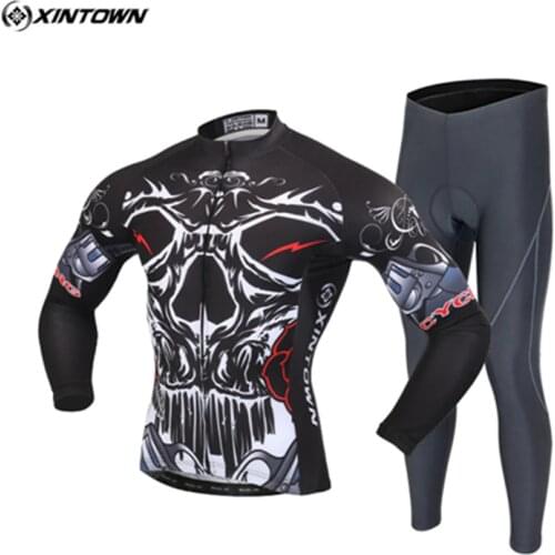 XINTOWN Long Sleeve Breathable Ropa Ciclismo Cycling Clothing 3D Gel Bib Pants Sport Autumn MTB Road Bike Bicycle Cycling Jersey