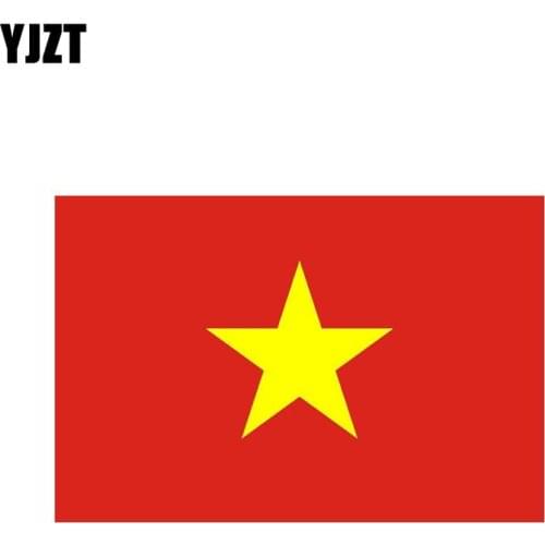 YJZT 14.9CM*9.9CM Vietnam Flag Car Sticker Reflective Funny Car Styling Decal 6-0469