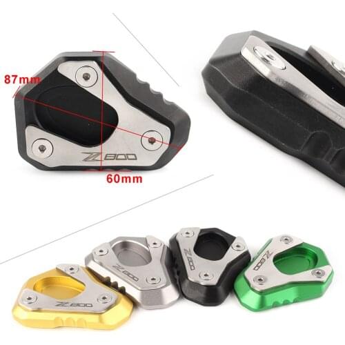 Z800 Motorcycle Kickstand Side ​Stand Extension Plate Enlarger Pad For Kawasaki 2013 2014 2015 2016 / 13 14 15 16 Aluminum