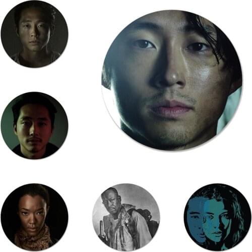 58mm Glenn Maggie The Walking Dead Icons Pins Badge Decoration Brooches Metal Badges For Clothes Backpack Decoration